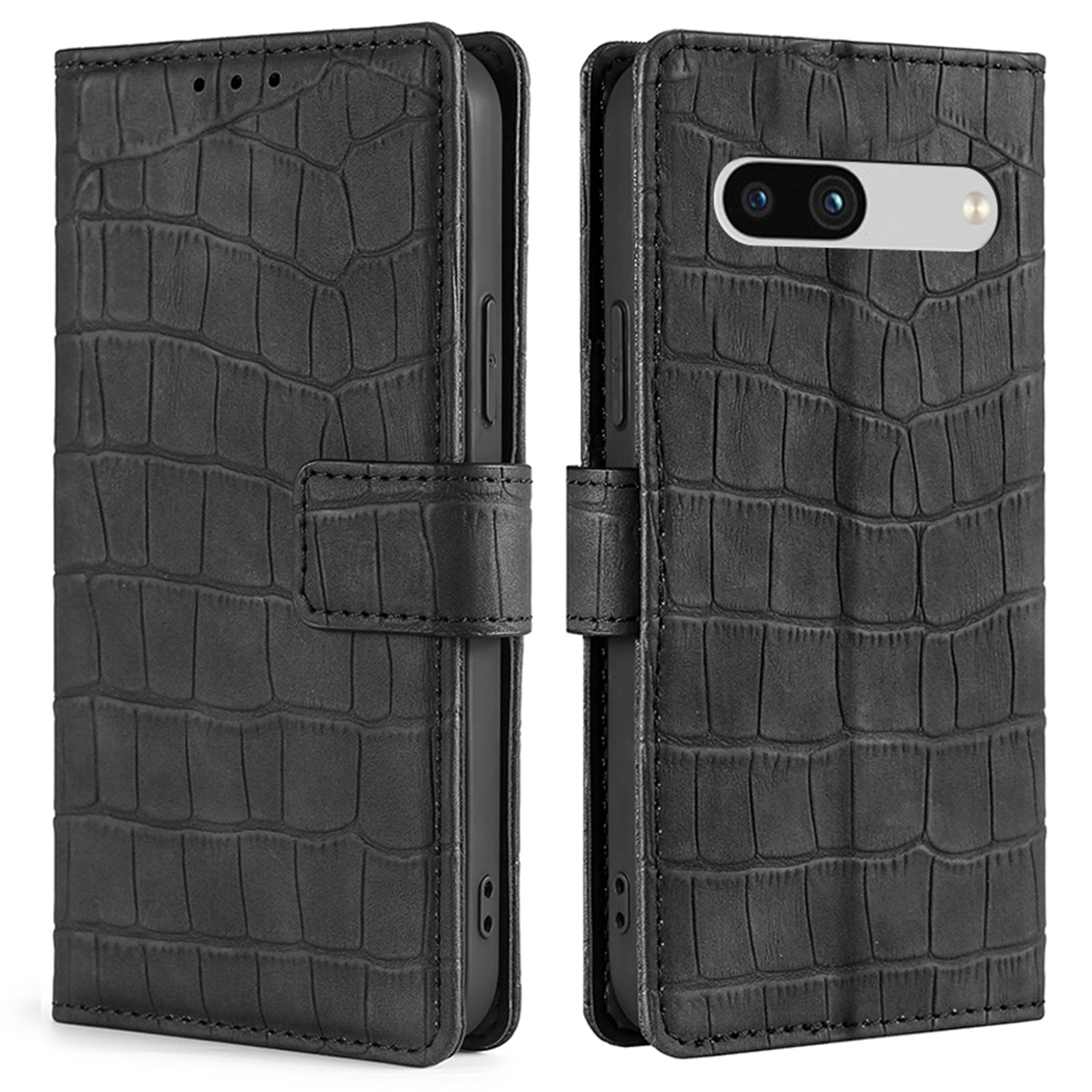 For Google Pixel 7a Crocodile Texture Skin-touch Feeling Phone Case Drop-proof PU Leather Cell Phone Cover with Wallet Stand For Google Pixel 7a Crocodile Texture Skin-touch Feeling Phone Case Drop-proof PU Leather Cell Phone Cover with Wallet Stand